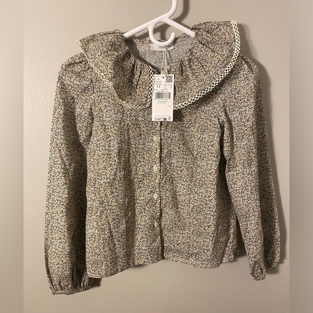 Mango girls floral blouse size 11 New